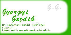 gyorgyi gazdik business card